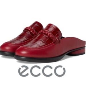 ECCO Sculpted Luxury Braided Mules in Brick/Brick Red Slip On Comfort Size 7/7.5